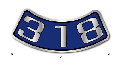 Blue 318 air cleaner decal - cleaner,