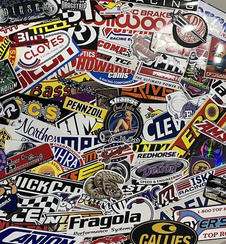 Large lot racing decals - 50+,
